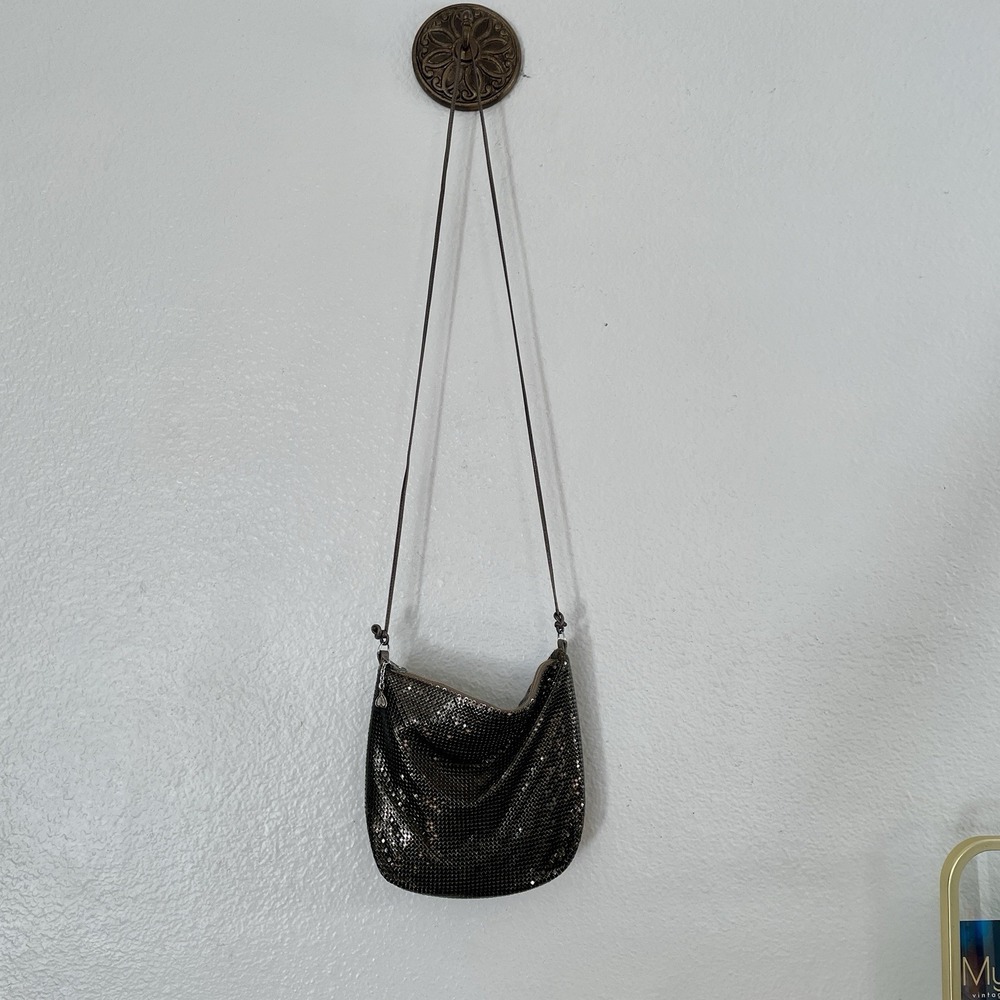 Vintage Whiting & Davis‎ Gunmetal Mesh Shoulder Evening Y2K Minimal Glam Purse